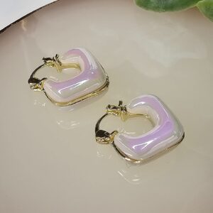 Aretes Hoop Pentágono Nácar