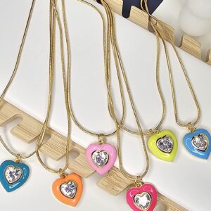 Collar Corazón de Diamante Multicolor